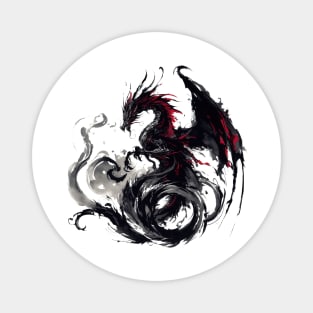 Japanese dragon painted in ink Magnet